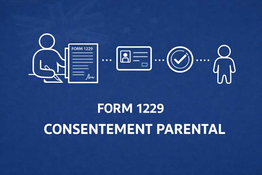 Form 1229 : formulaire de consentement parental pour visa australien enfant mineur