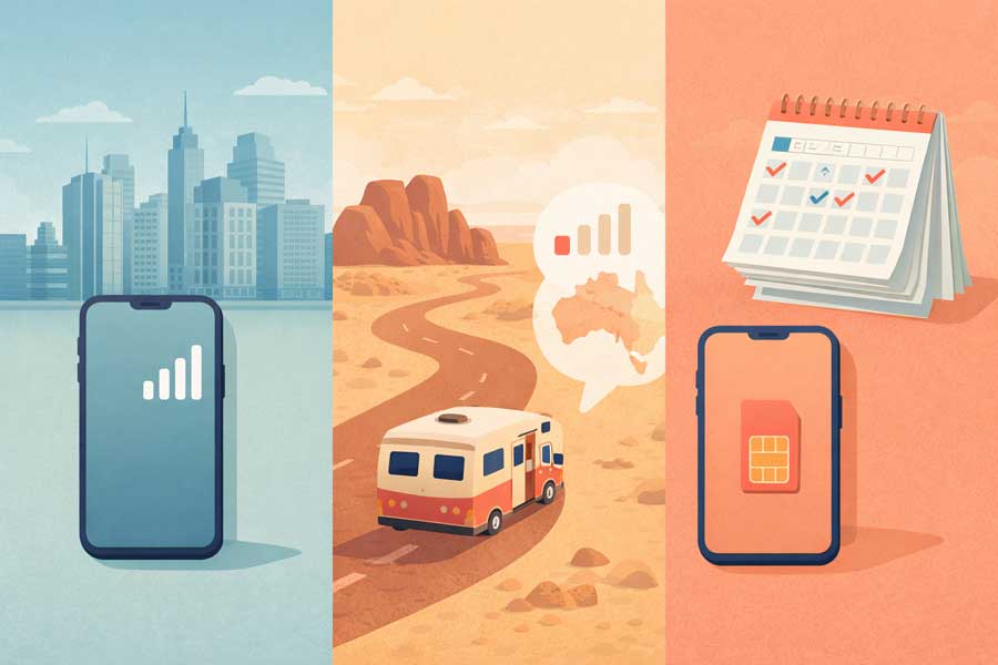 Choix de forfait mobile selon le type de voyage en Australie