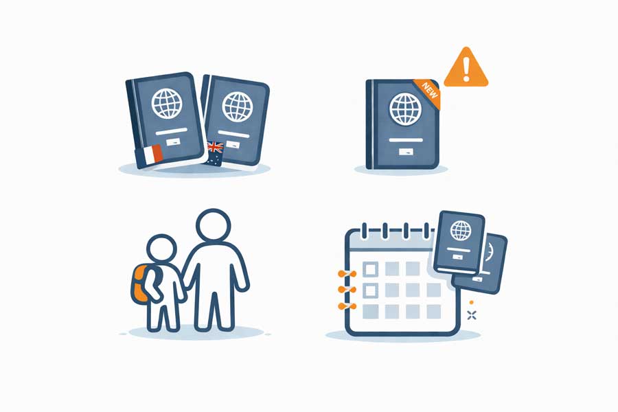 Cas particuliers visa Australie : double nationalité, nouveau passeport, mineur et séjours répétés Cas particuliers visa Australie : double nationalité, nouveau passeport, mineur et séjours répétés
